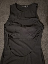 Bodycon Pretty Little Thing Black Ribbed Cut Out Dress Size 6 