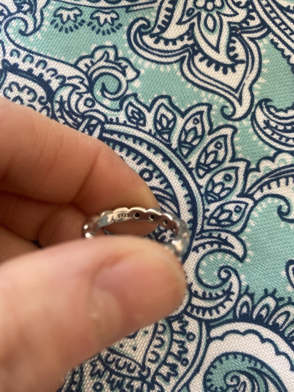 Pandora Black Bubble Stackable Ring Sterling Silv… - image 5