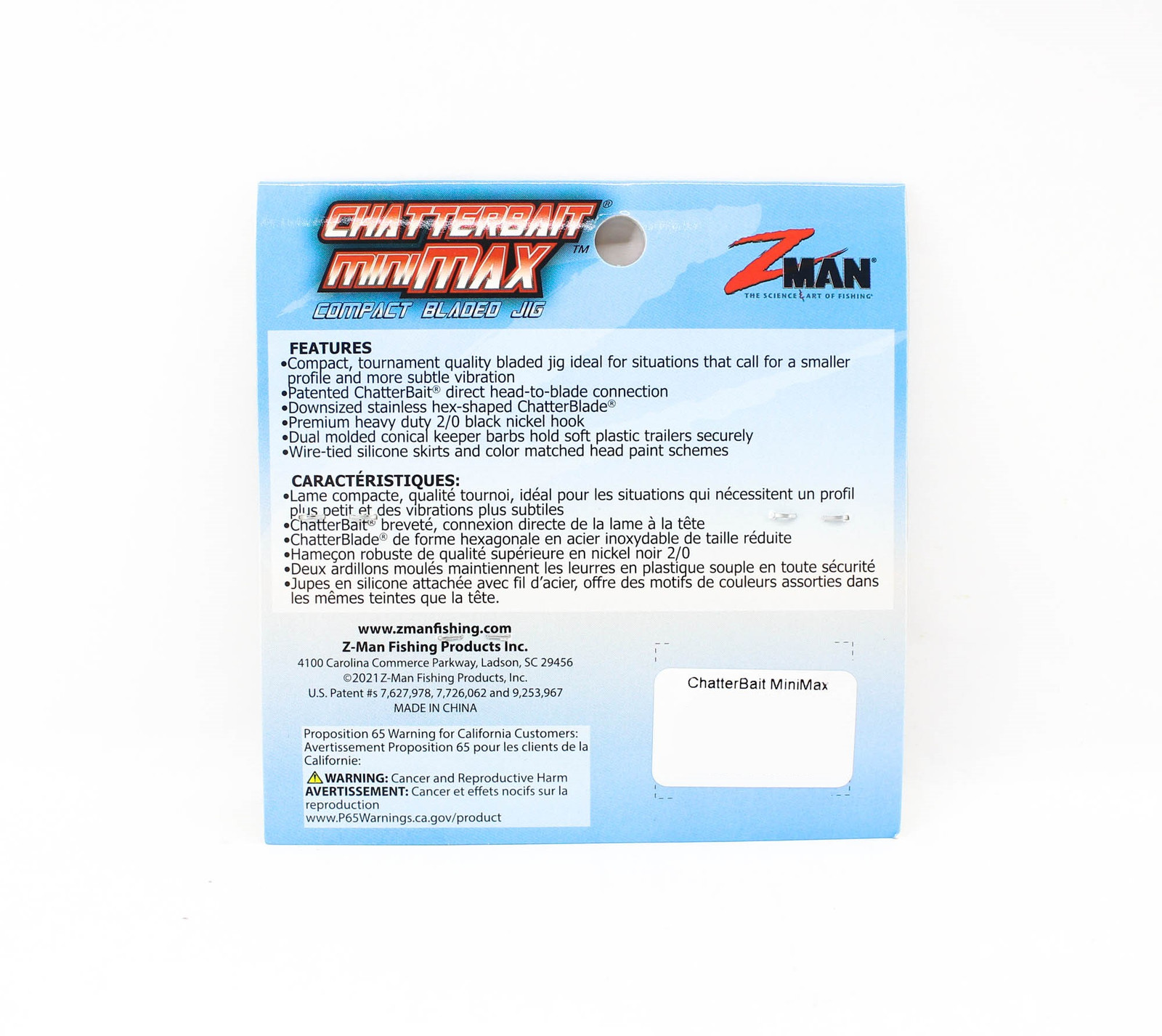 Zman Chatterbait Mini Max Sinking Lure 3/8 Oz Fire Craw (8910) - Image 2