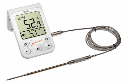 TFA Dostmann Küchen-Chef Digitales Grill-Bratenthermometer Mit Hintergrundbeleuc