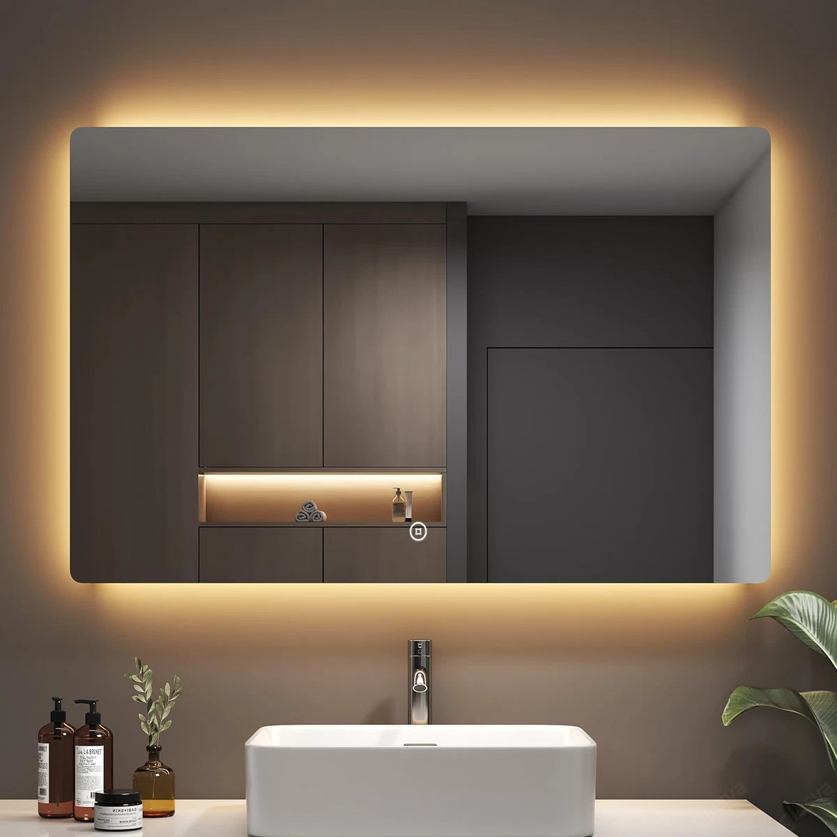 60x80cm LED Badezimmerspiegel Badspiegel Wandspiegel Beschlagfrei 3 Lichtfarben