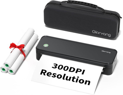 300DPI Portable Printer Wireless for Travel, Inkless Small Bluetooth Printers fo