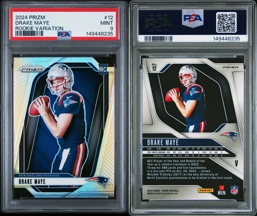 2024 Panini Prizm - Rookie Variations Drake Maye #12 Silver Prizm (RC)