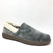 Vionic Clare Fur Loafers Shoes Womens Size 8.5 Gray Velvet Casual Comfort Warm