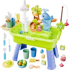 2026 Upgraded Water Table for Toddlers 1-3, Kids Play Sink with Running Water...