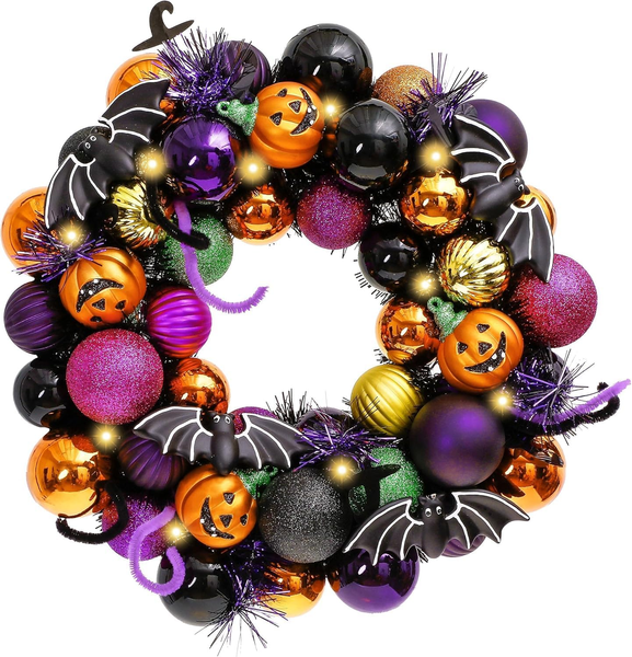 Valery Madelyn Halloween Kranz 30Cm LED Deko HaustüR Wand Party-image