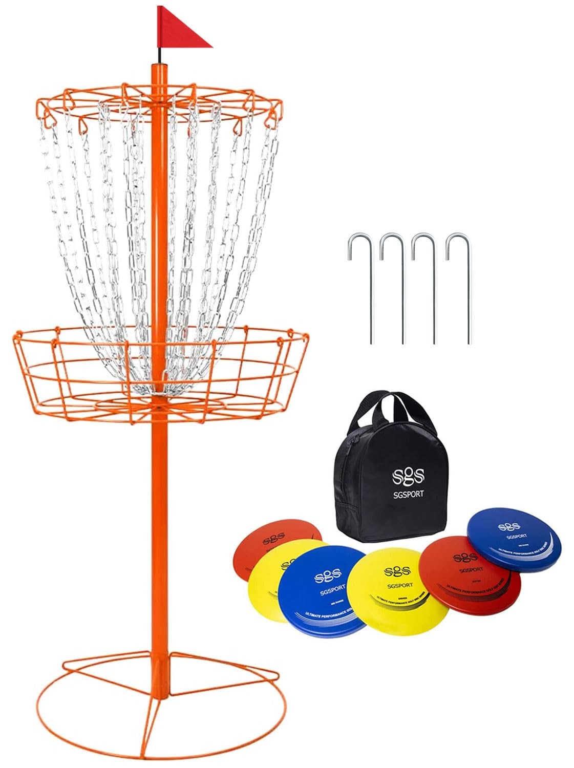 Disc Golf Basket - Portable Disc Golf Target with Heavy Duty 24-Chains Come w...