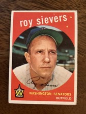 1959 Topps Roy Sievers Washington Senators Card #340 VG
