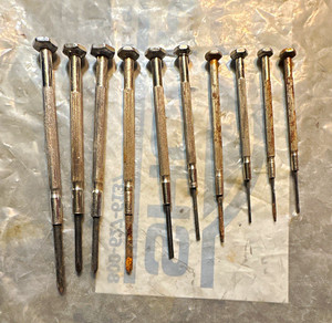 Vintage Precision Jeweler’s or Watch Makers Screwdrivers (10) used