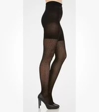 SPANX Love Your Assets Textured Shaping Tights Wishbone 4 180-220lb 5’4”-6ft Blk