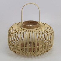 Laterne Bambus Mit Glaseinsatz, Ø 39 X H 25 Cm
