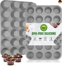 2er Set Silikon Muffinformen – Antihaft Mini Backform für 24 Muffins