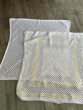 Vintage Hand Crocheted Granny/baby Blanket 37x37 Inches White/yellow