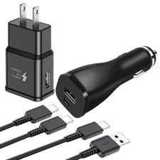 Original Samsung Galaxy S24 S23 S22 S21 S20 S10 15W Fast Car Charger USB-C Cable