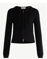 No Boundaries Women  s Two Way Zip Up Hoodie Sweater Black XS 0-2 