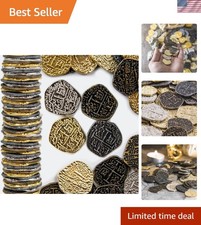 Metal Pirate Coins - Gold and Silver Spanish Doubloon Replicas - Fantasy Meta...