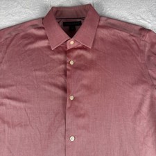 Banana Republic Non Iron Tailored Slim Fit Red Shirt Men  s Size L 16-16 1/2 