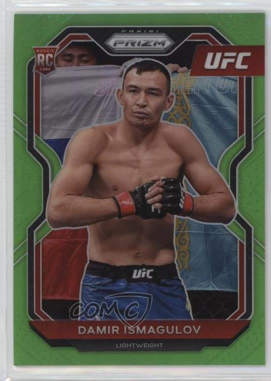 2021 Panini Prizm UFC Neon Green Prizm 20/75 Damir Ismagulov #60 Rookie RC 3hd