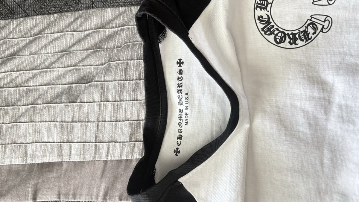 Chrome Hearts Men's Black White Graphic Print Long Sleeve Crew