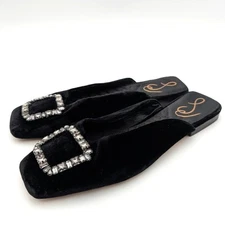 Sam Edelman Lavina Embellished Flat Mules Women's Black Size US6.5 EU37