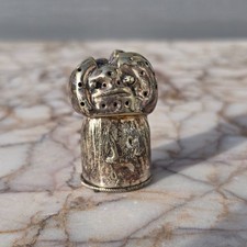 Antike Neuheit Champagner Korken Pfeffertopf viktorianisch 19. Jh. versilbert