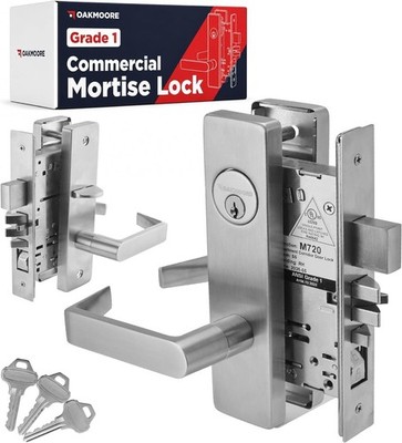 Grade 1 Commercial Mortise Lock F20 Corridor Entry Stainless Steel Fire Rated
