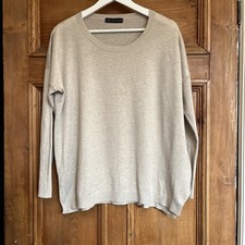 Marks & Spencer Pullover Angora beige feine Wollmischung 3/4 Ärmel Größe L