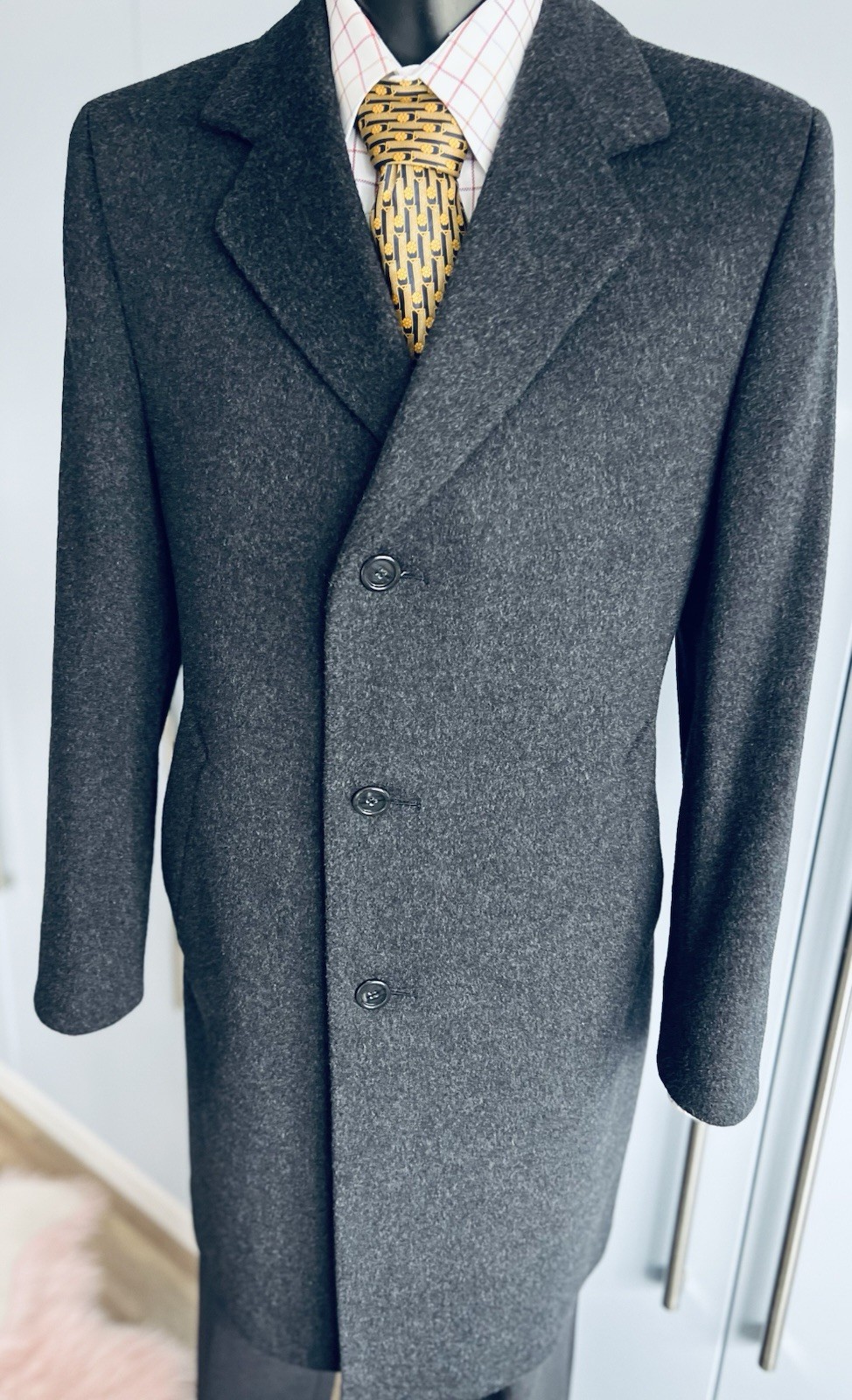 ALTRA Dunn & Co Crombie cappotto antracite UK Medium 40 EU 50 favoloso