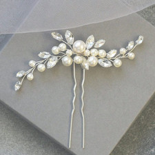 Pearl Hair Pin Silver Wedding Hair Piece Bridal Hair Accessories for Women HP179