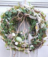 Kranz Weidekätzchen Frühlingskranz Naturkranz Eucalyptus  Eier Osterdeko