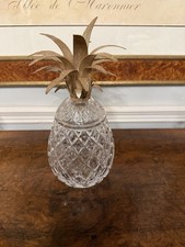 William Yeoward Crystal Pineapple Centerpiece with Gold Fronds