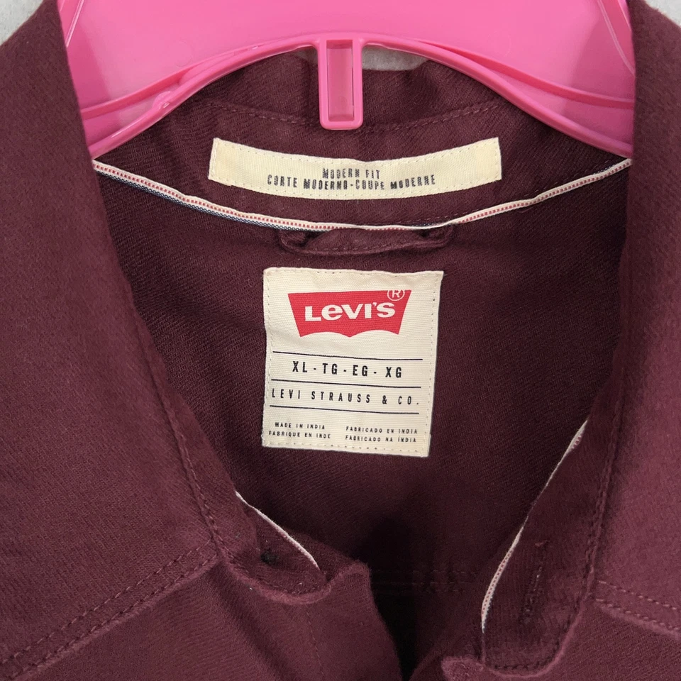 Levis Shirt Mens XL Modern Fit Red Aztec Print Long Sleeve Button Up Western - Image 4 of 4