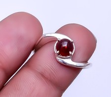 Red Garnet - Mozambique Solid 925 Sterling Silver Handmade Ring S.8 R18,