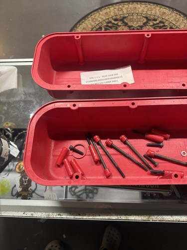 Couvercles de vavle plastique vintage années 90 Red Hartman Enterprises B.B. Chevrolet - #VH-027 - Photo 5/14