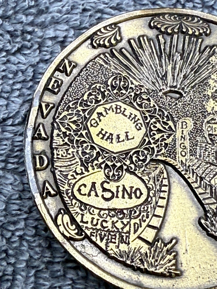 Hebilla de cinturón de juego vintage Casino Nevada Suerte años 70 Papá Regalo Foto 2 de 4