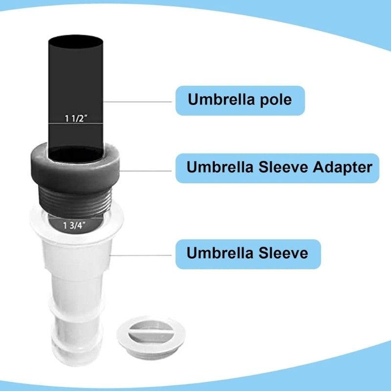4Pcs Pool Umbrella Stabilizer Adapter Threaded Adapter Sleeve for Pool ...
