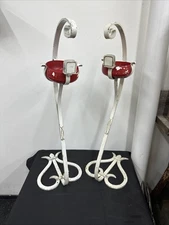 (2) Antique Standing Ashtray Fairy Whimsical Garden Alice Art Nouveau Retro 31”