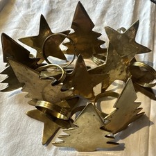12 Serviettenringe aus Messing ? 6 x Stern 6 x Baum Vintage Weihnachten