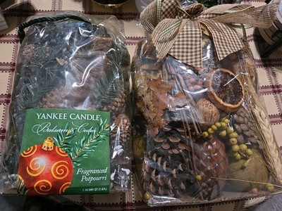 Yankee Candle Balsam & Cedar And  Autumn Wreath Dry Scent Potpourri NEW 