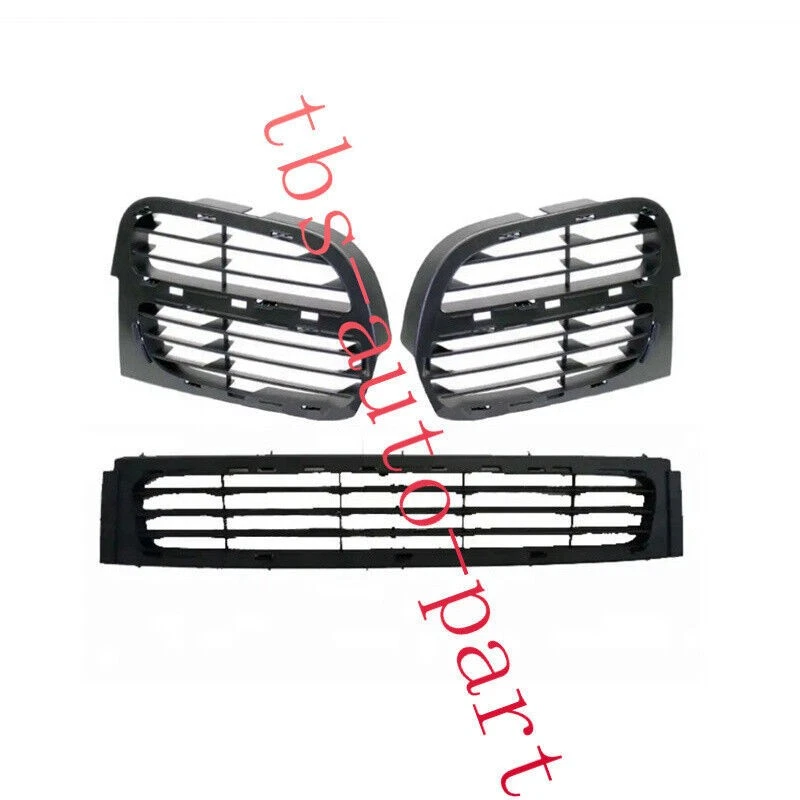 3PCS Front Bumper Grille Cover Fit For Porsche Cayenne Base 2003-2006 - Imagem 2 de 4