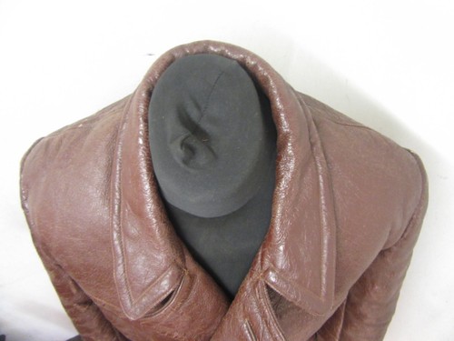 VINTAGE WW2 SHEEPSKIN LEATHER FLYING BARNSTORMER MOTORCYCLE JACKET SIZE L, - Picture 2 of 24