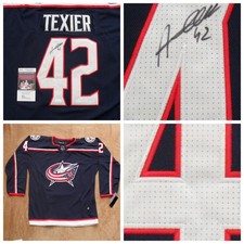 Alexandre Texier Signed Columbus Blue Jackets Jersey - JSA COA CLEARANCE Price