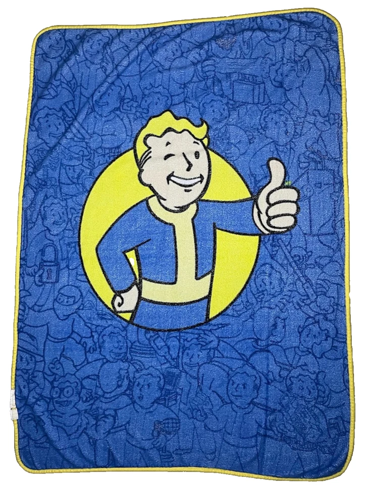 Флисовое одеяло Vault Boy для видеоигр забавное украшение 40x60 синее - Изображение 2 из 3