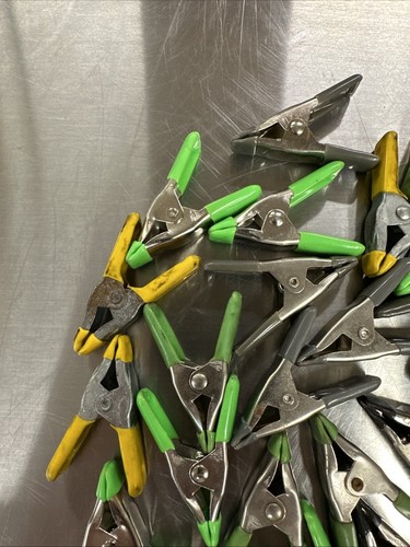 Lot Of 48 - 1" Spring Clamp, Green, Yellow, Black, Gray - Picture 2 of 13