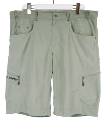 Schoffel Shorts Men W40 Zip Fly Gray Logo Regular Zip Pockets
