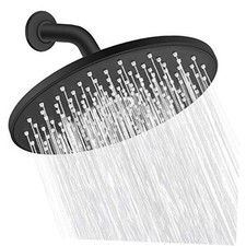 Rain Shower Head 9In High Pressure Showerhead - Tool Free Matte Black/Black