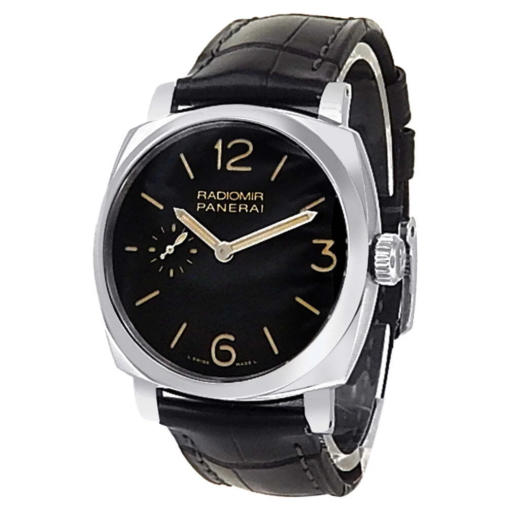 Panerai Radiomir 1940 Stainless Steel Leather Manual Black Men s