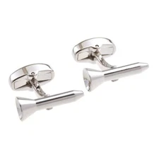 Golf Tee Golfer Pair Cufflinks in a Presentation Gift Box & Polishing Cloth