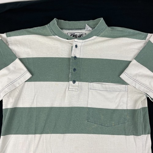 Camiseta Tomate Hombre Rayas Verde Blanco Botón Mediana - Imagen 5 de 8