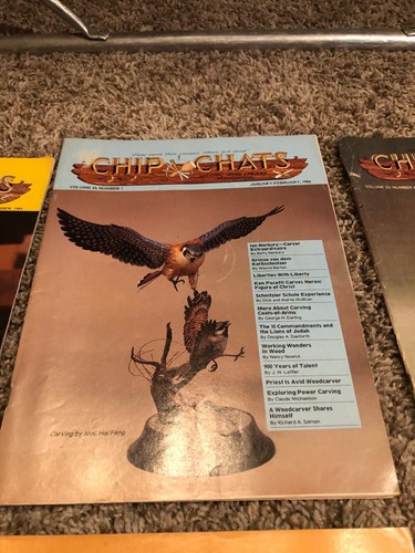 Lot of 6 Chips & Chats Magazines 1985-1986 Issues Wood Carving How To Books - Picture 3 of 7